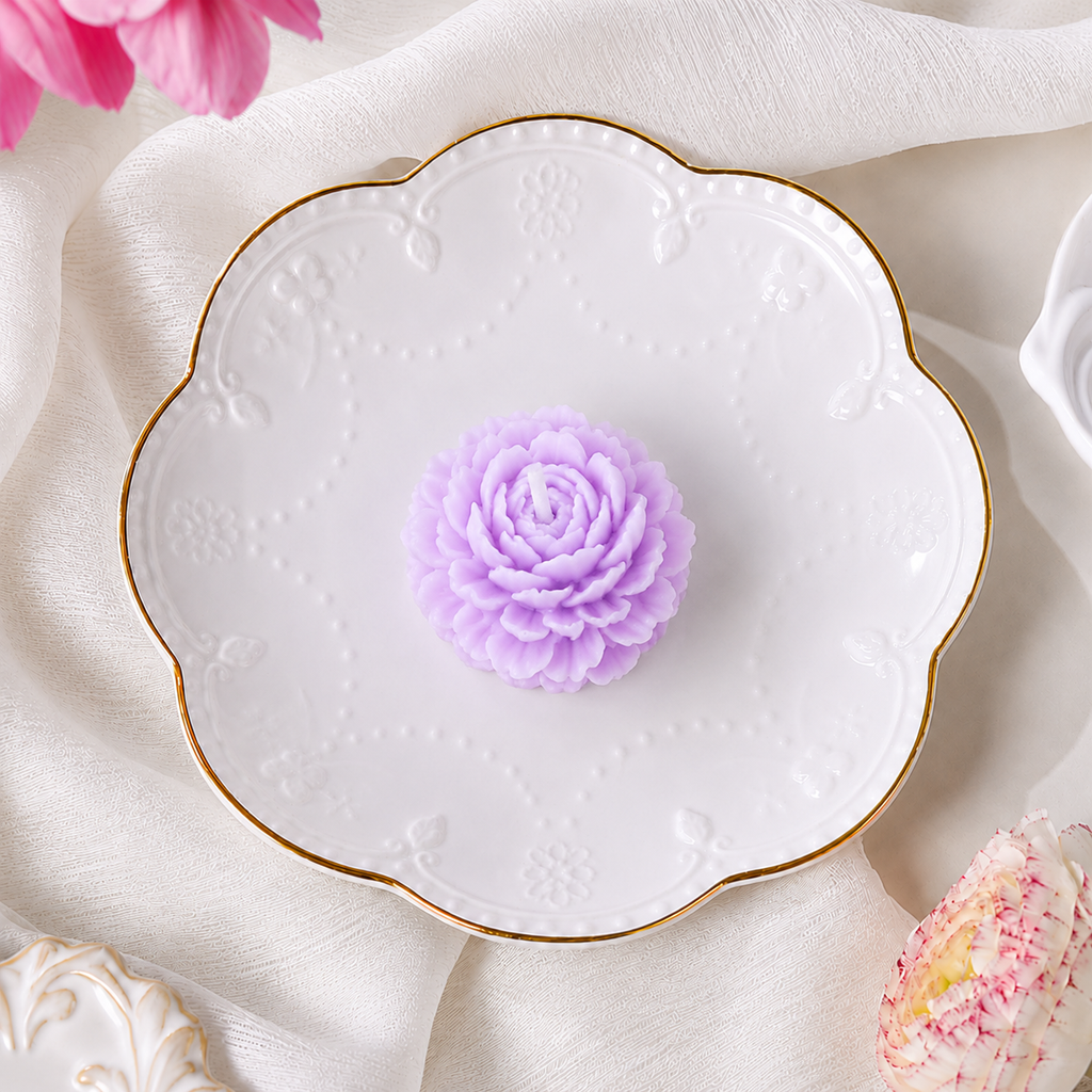 🌸 Handmade Flower Candle for Cozy Home Décor Handcrafted Carnation Bloom Design